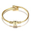 Elegant Gold Color Stainless Steel Heart Bracelet for Women