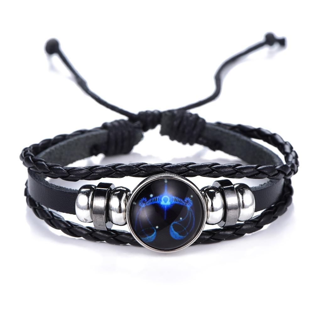 Elegant Zodiac Constellation Leather Bracelet for All
