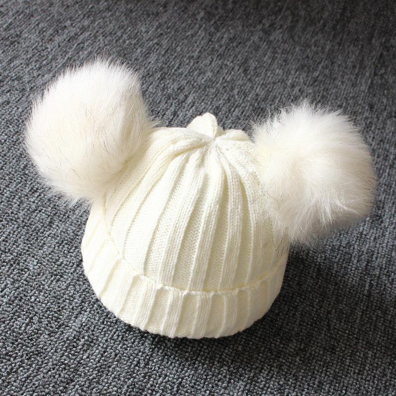 Charming Newborn Baby Winter Knit Hat with Pompom