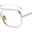 Elegant Oversized Gold Metal Frame Sunglasses