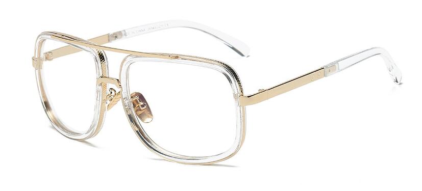 Elegant Oversized Gold Metal Frame Sunglasses