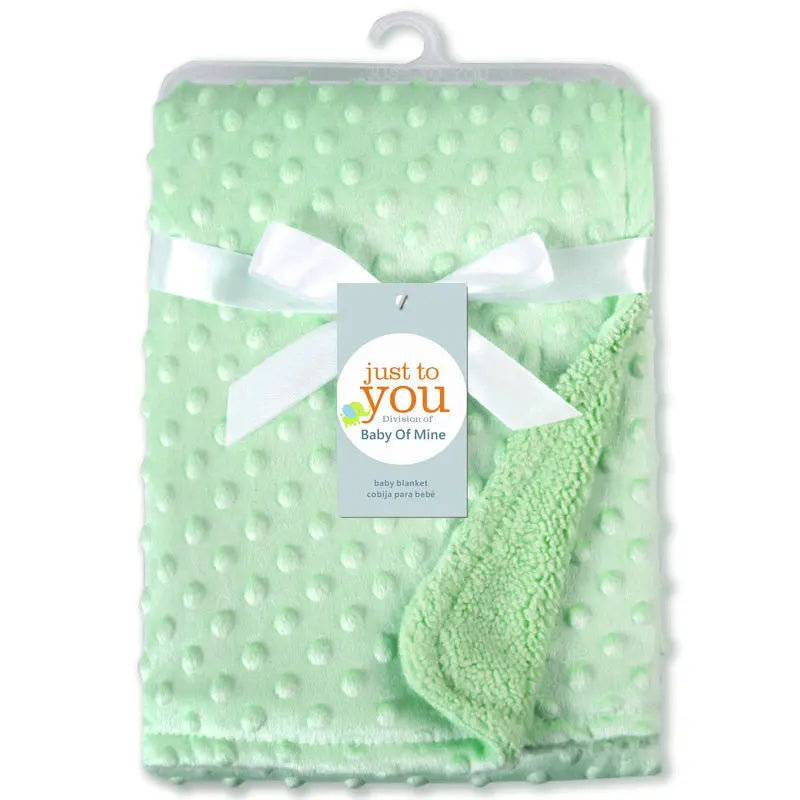 Baby Blanket & Swaddling Newborn Thermal Soft Fleece Blanket Solid Bedding Set Cotton Quilt - Korvel