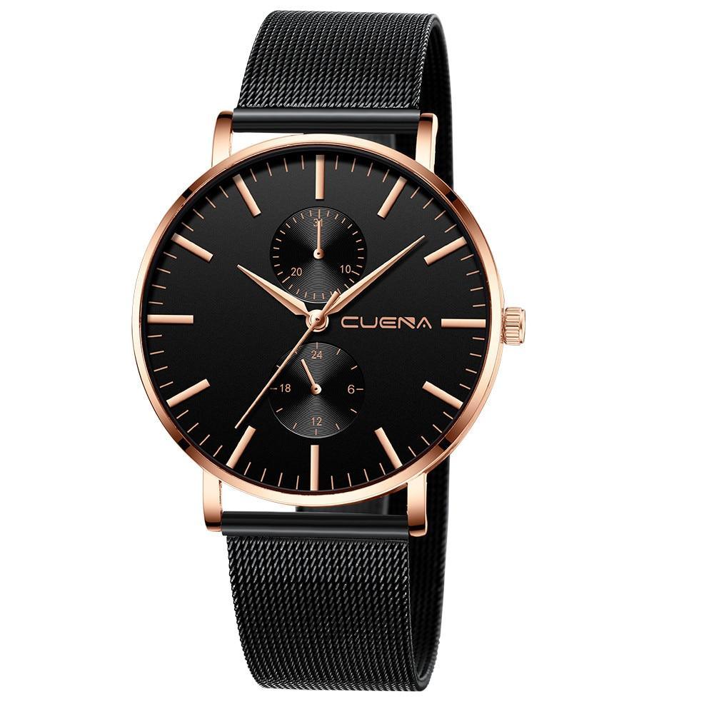 Montre classique décontractée en métal unisexe de luxe