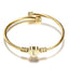 Elegant Gold Color Stainless Steel Heart Bracelet for Women