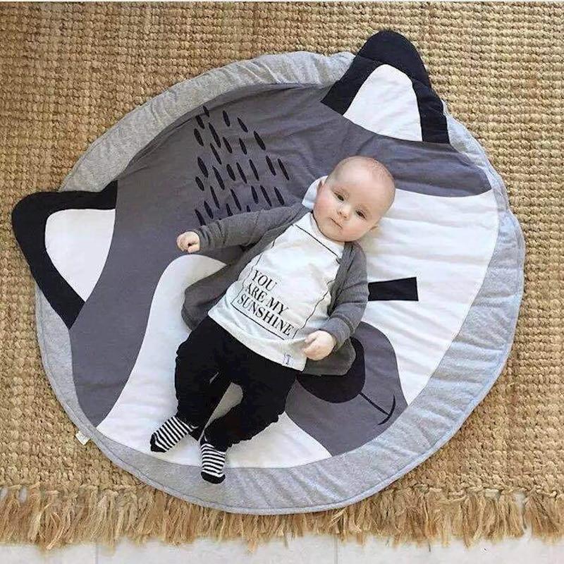 Alfombra de Juego de Algodón Premium para Bebés - Alfombra Redonda Suave para Niños