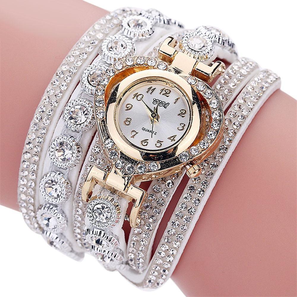 Montre Quartz Bracelet Vintage en Cristal Rhinestone de Luxe
