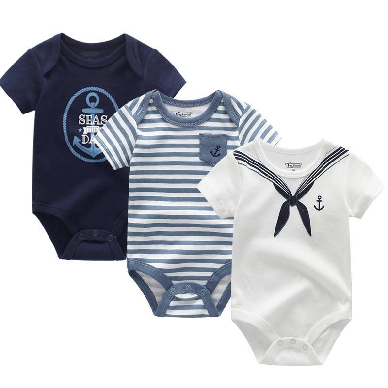 3-Piece Modern Baby Bodysuit Set - Unisex Unicorn Design
