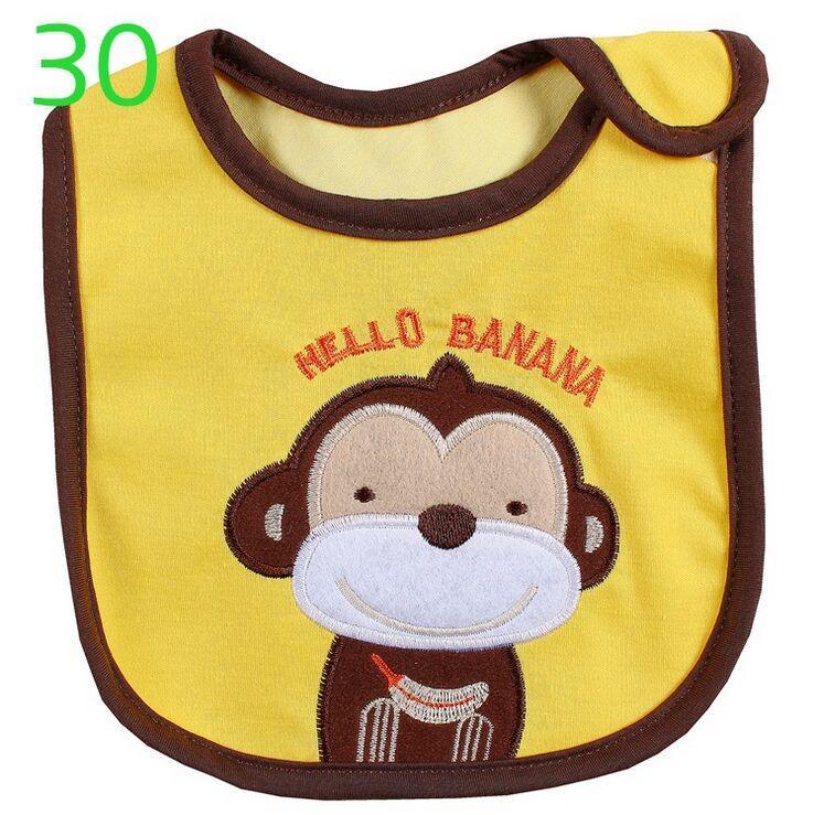 Bib de bebé de algodón con diseño de dibujos animados - Impermeable y cómodo