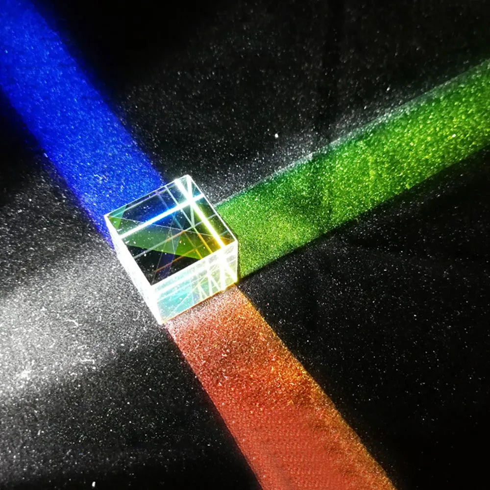 1Pcs Six-Sided X-Cube Bright Light Cube Stained Glass Prism Beam Splitting Prism Optical Experiment Instrument Optical Lens - Korvel