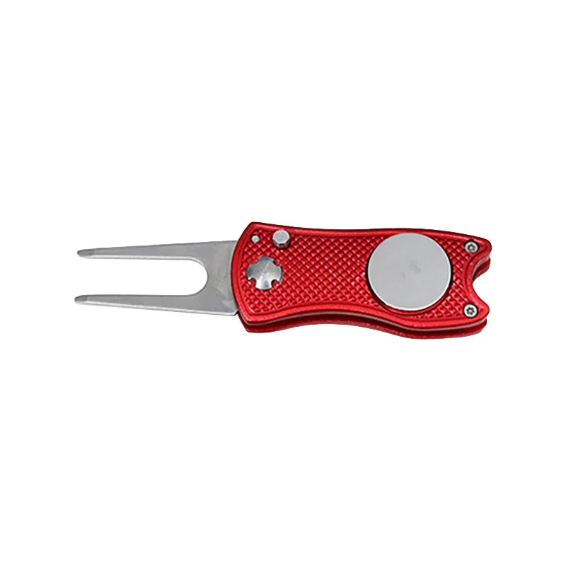 Foldable Golf Divot Tool with Golf Ball  Tool Pitch Groove Cleaner Golf Training Aids Golf Accessories Putting Green Fork - Korvel