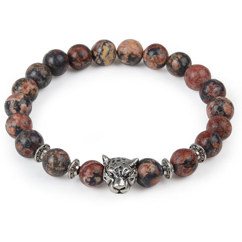Elegant Tiger Eye Bracelet with Lion Head Charm