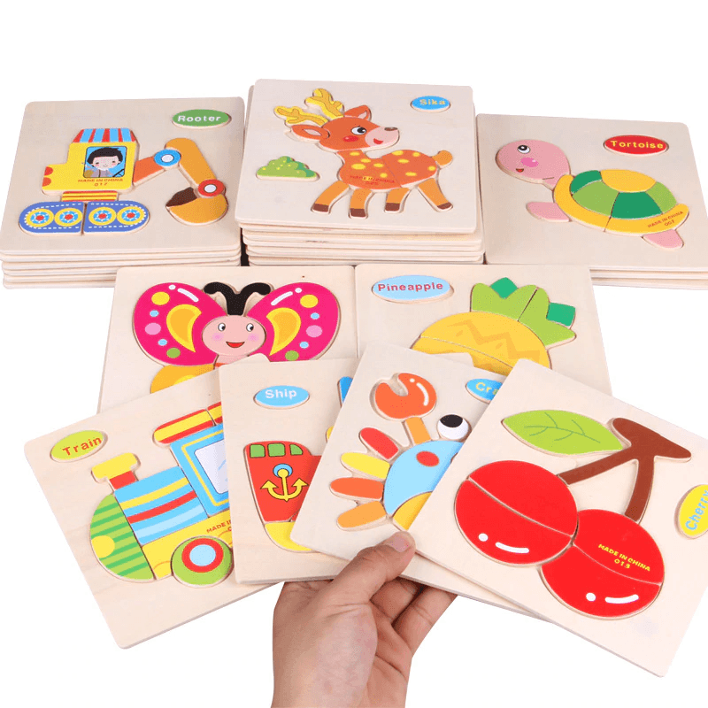 Rompecabezas Educativos 3D de Madera Stevvex para Niños
