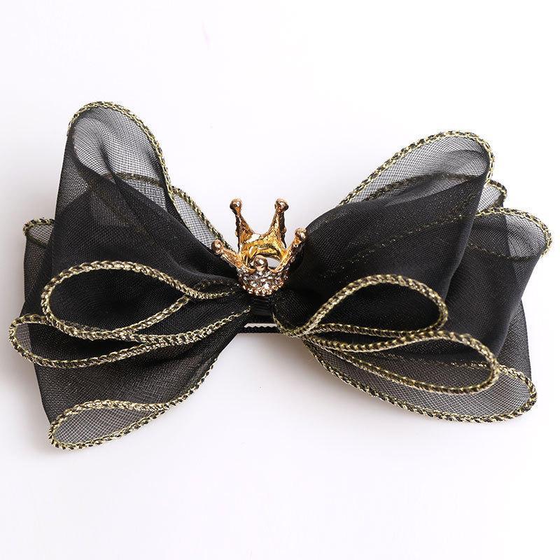Luxury Pearl Handmade Bowknot Crown Headband for Baby Girls