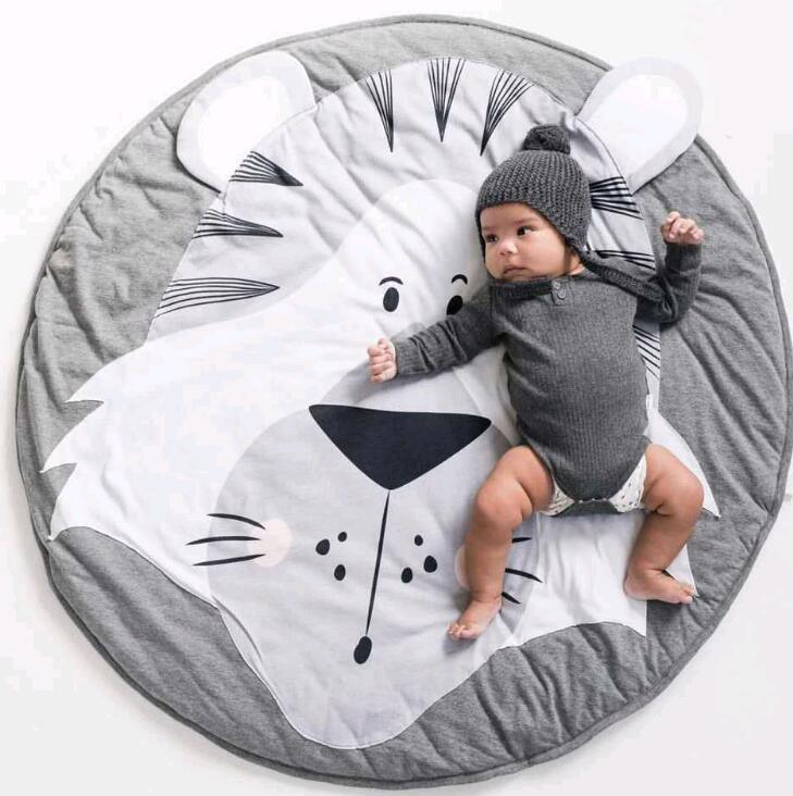 Deluxe Cartoon Animal Play Mat for Infants - Foldable Cotton Rug - Korvel