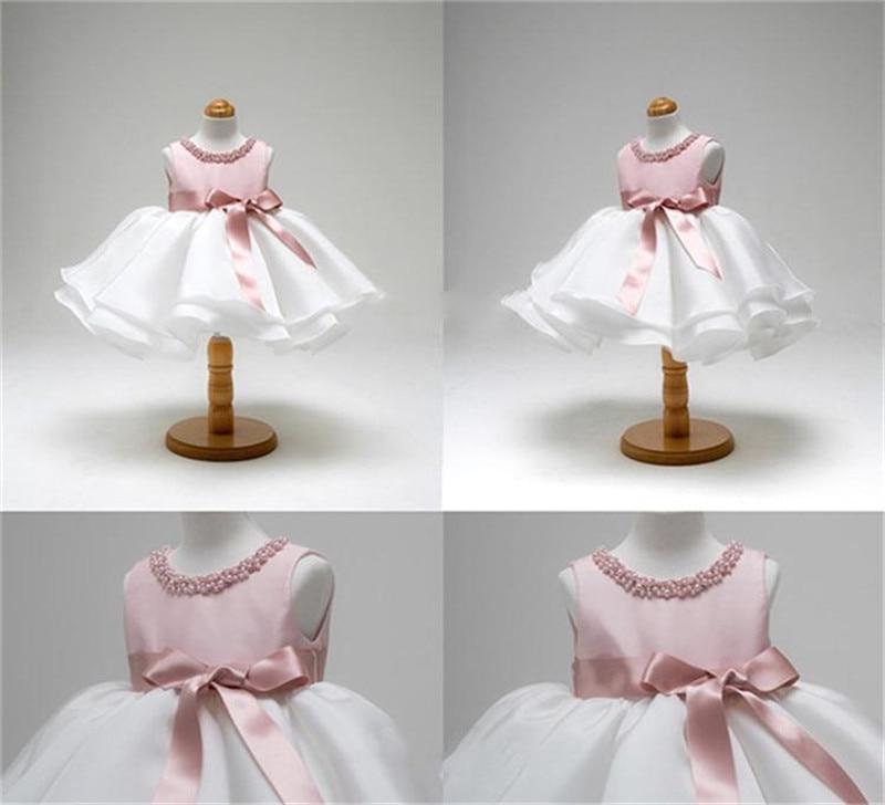 Luxury Handmade Pink Dress for Baby Girls' First Birthday
