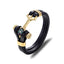 Bracelet en cuir et acier inoxydable à charms multi-couches élégant