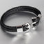 Elegant Blue Leather Bracelet for Men with Gold Anchor