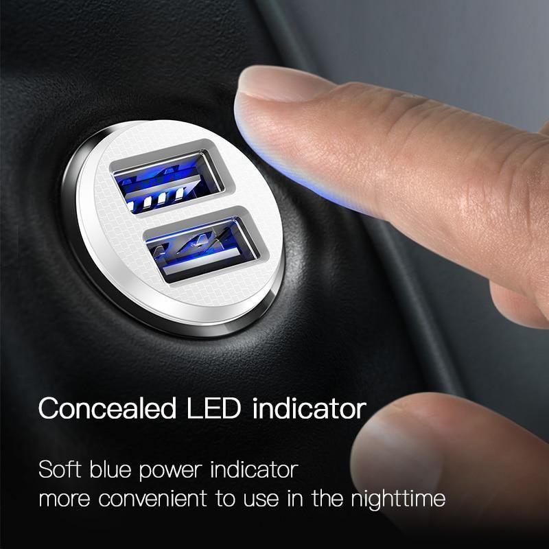 Chargeur de voiture USB noir double 3.1A - Adaptateur de charge rapide