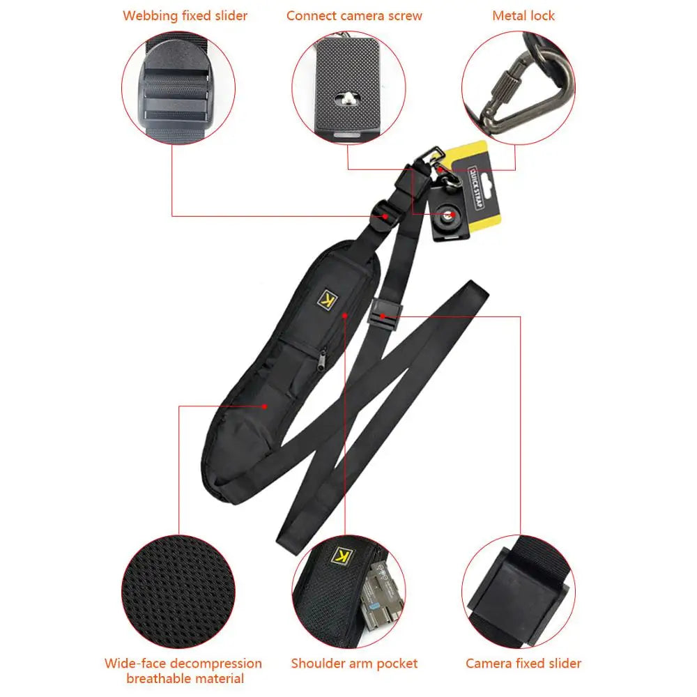 Correa de cámara portátil premium para hombro para cámaras DSLR