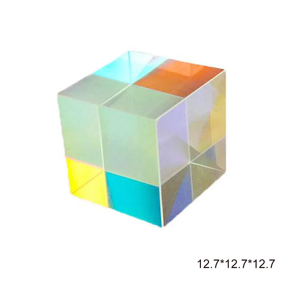 1Pcs Six-Sided X-Cube Bright Light Cube Stained Glass Prism Beam Splitting Prism Optical Experiment Instrument Optical Lens - Korvel