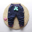 Pantalons pour bébés filles avec broderie de papillon mignon - 100 % coton