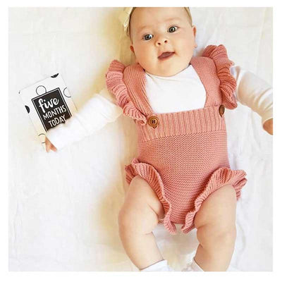 Retro Style Baby Girl Knitted Romper Jumpsuit