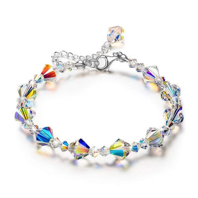 Bracelets de charme à maillons en chaîne avec cristaux carrés d'été