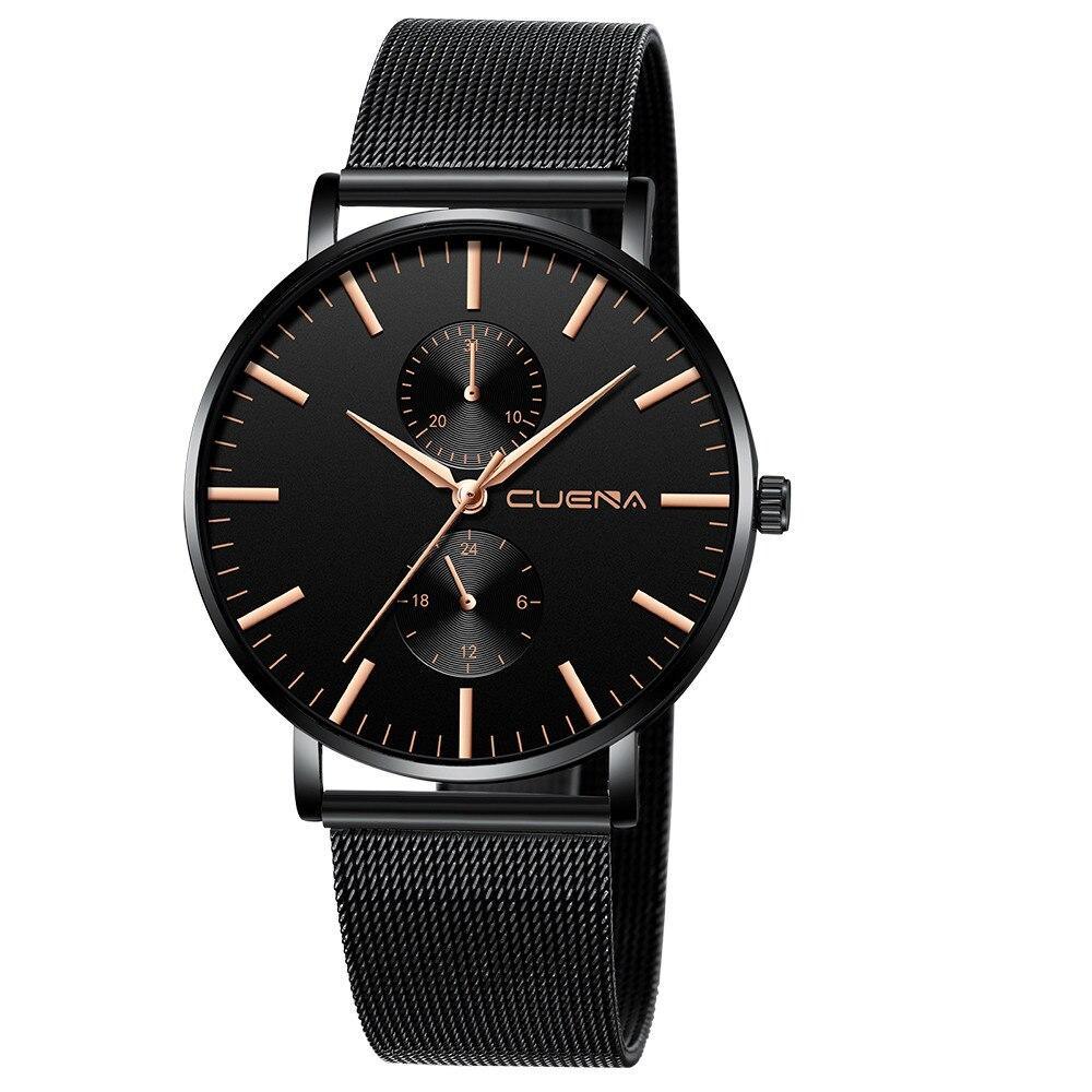 Montre classique décontractée en métal unisexe de luxe