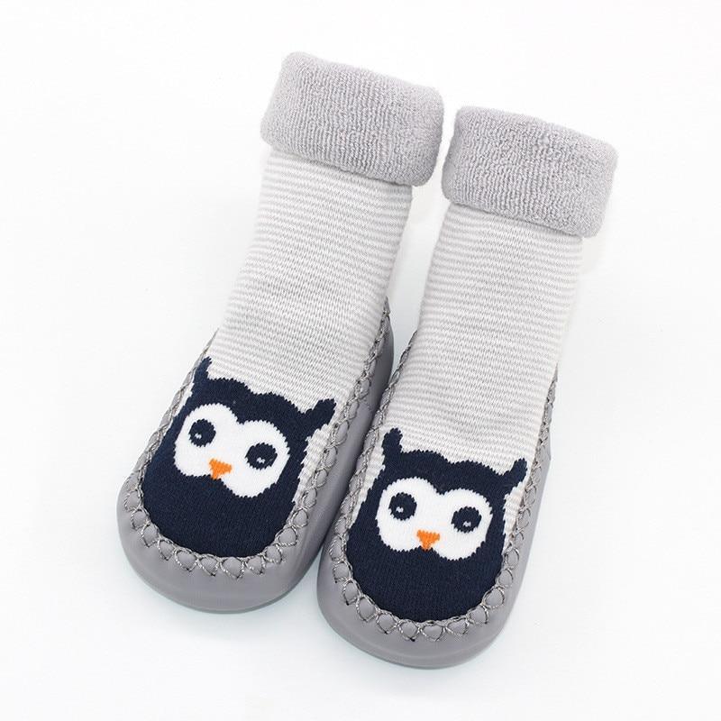 Baby Warm Stretchy Booties with Rubber Soles for Newborns