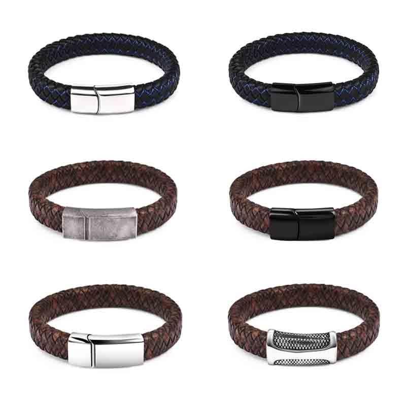 Handmade Luxury Modern Leather Braided Bracelet for Men