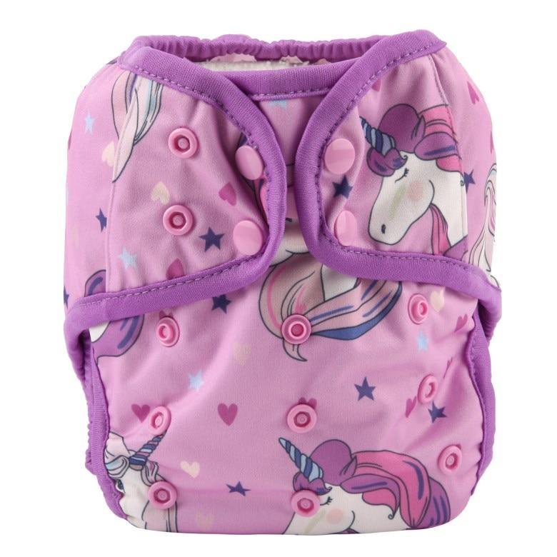 Couche en tissu pour bébé ajustable à taille unique avec double gousset