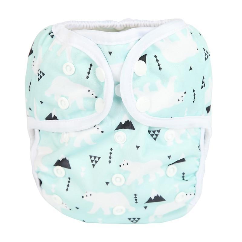 Couche en tissu pour bébé ajustable à taille unique avec double gousset