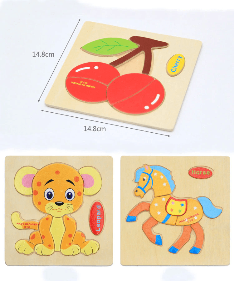Rompecabezas Educativos 3D de Madera Stevvex para Niños