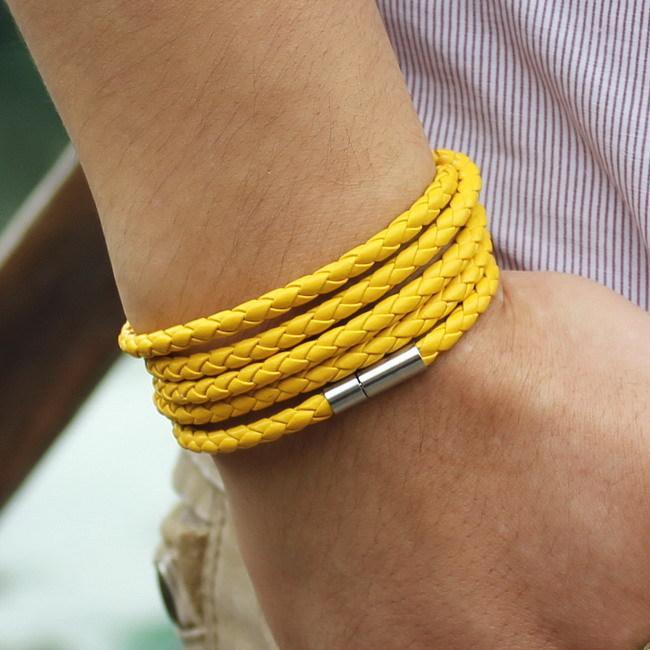 Trendy Black Retro Wrap Leather Bracelet for Men