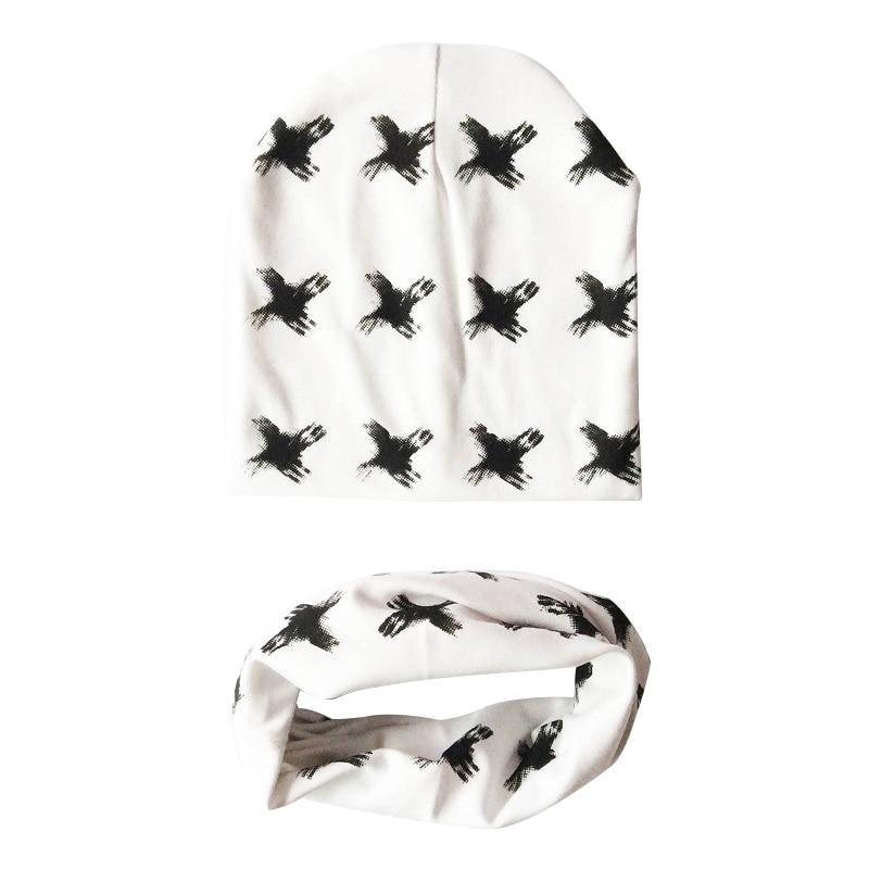 Modern Cartoon Sheep Cotton Hat & Scarf Set for Kids