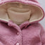 Cozy Velvet Winter Coats for Baby Girls - Heart Print Hoodies - Korvel