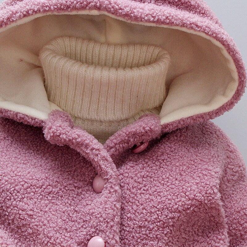 Cozy Velvet Winter Coats for Baby Girls - Heart Print Hoodies - Korvel