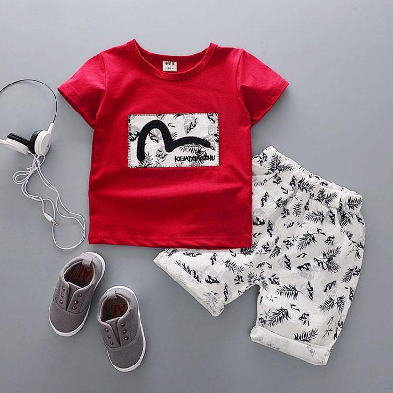 Ensemble T-Shirt en Coton Cartoon et Shorts pour Garçons Bébés