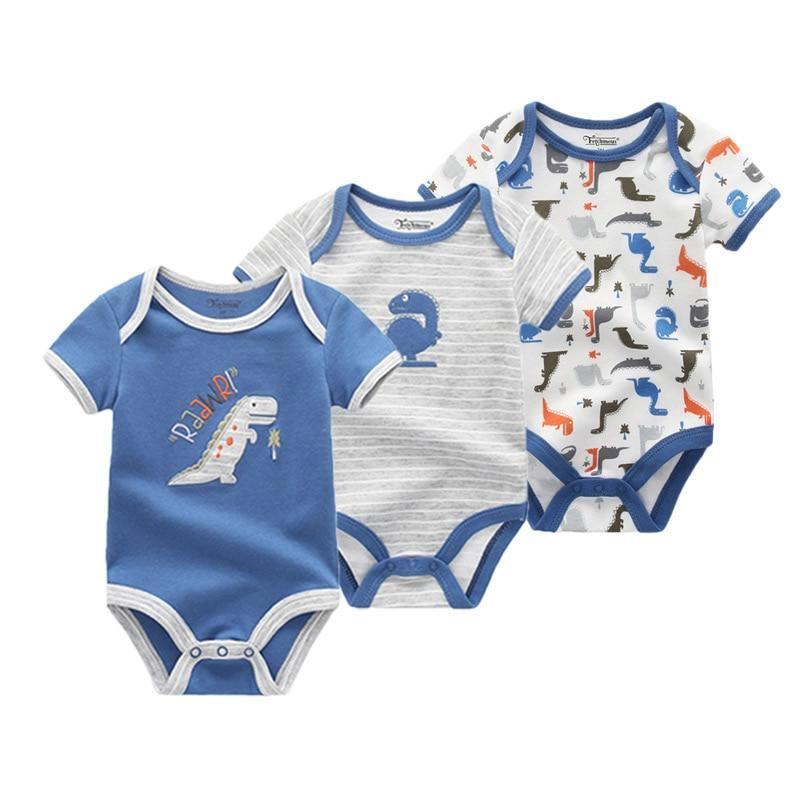 3-Piece Modern Baby Bodysuit Set - Unisex Unicorn Design