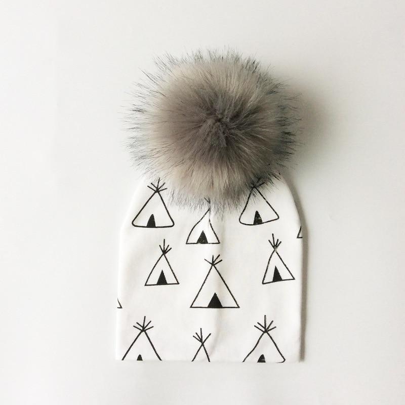 Luxury Cartoon Print Cotton Beanie Hat for Kids