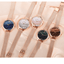 Montre Quartz Casual Femme en Or Rose avec Bracelet en Maille