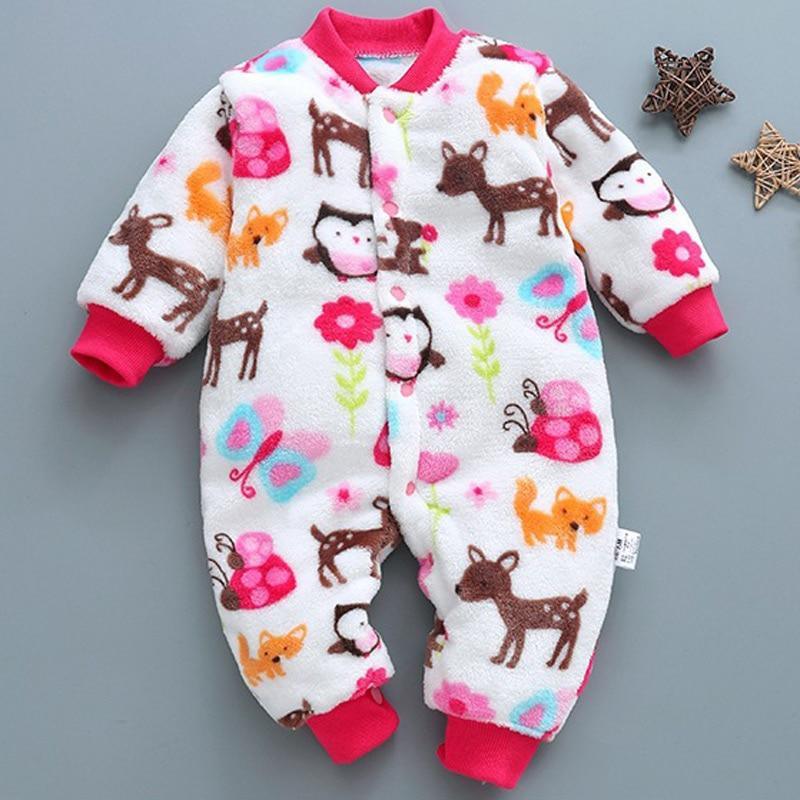 Mono de bebé coral para invierno - Jumpsuit infantil lindo y acogedor