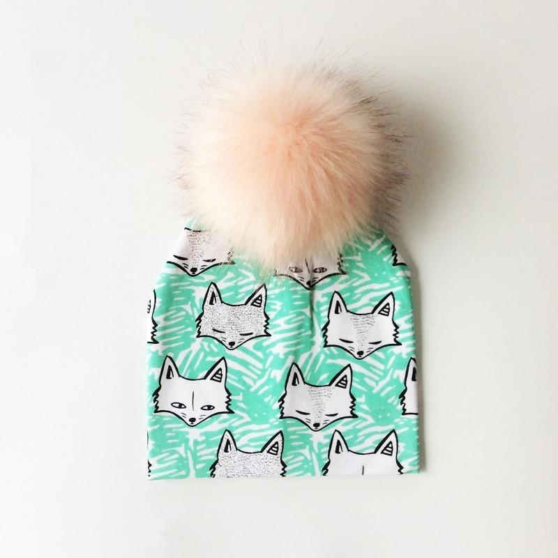 Luxury Cartoon Print Cotton Beanie Hat for Kids