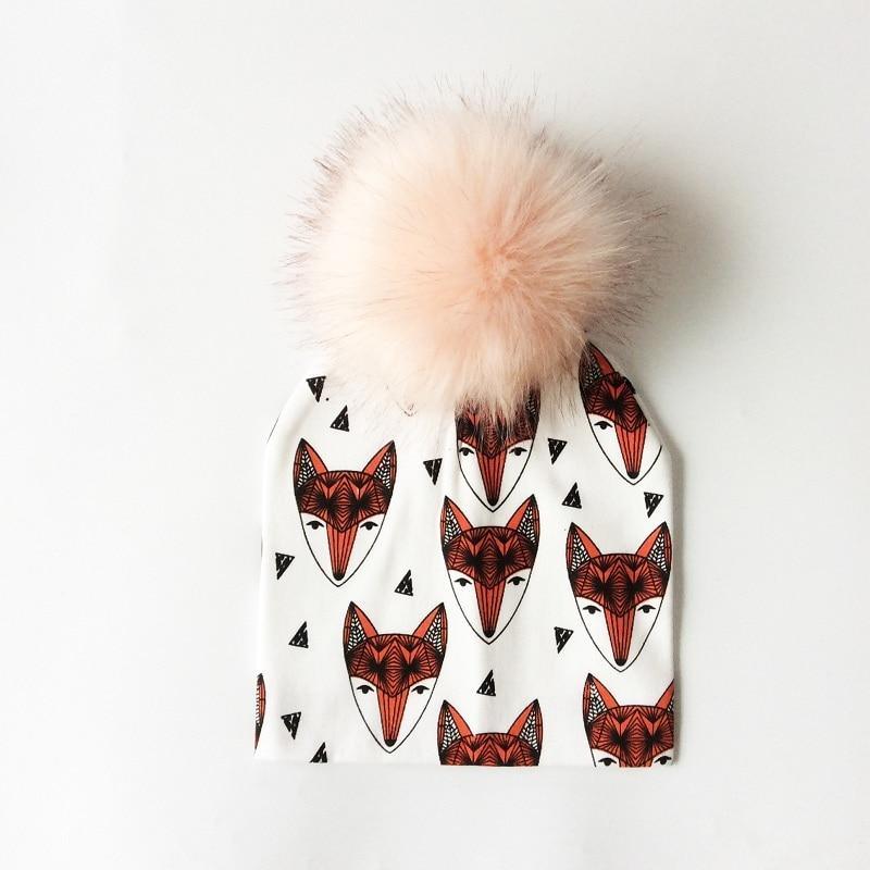 Luxury Cartoon Print Cotton Beanie Hat for Kids