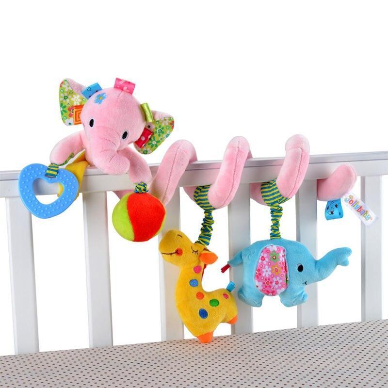 Colorful Animal Rattle Stroller Toy for Infants