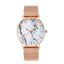 Montre de poignet pour femmes en marbre rose doré de luxe