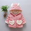 Cozy Velvet Winter Coats for Baby Girls - Heart Print Hoodies - Korvel