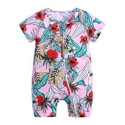 Combinaison à manches courtes à imprimé floral pour nouveau-nés et tout-petits