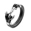 Pulsera de Ancla de Cuero Genuino con Charm de Acero Inoxidable