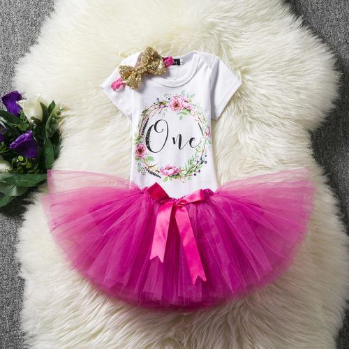 Fluffy Pink Tutu Dress for Baby's First Birthday